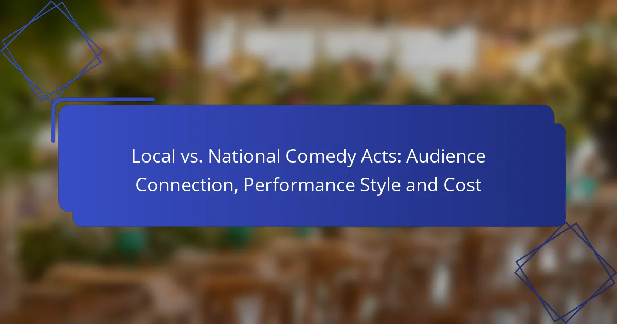 Local vs. National Comedy Acts: Audience Connection, Performance Style and Cost