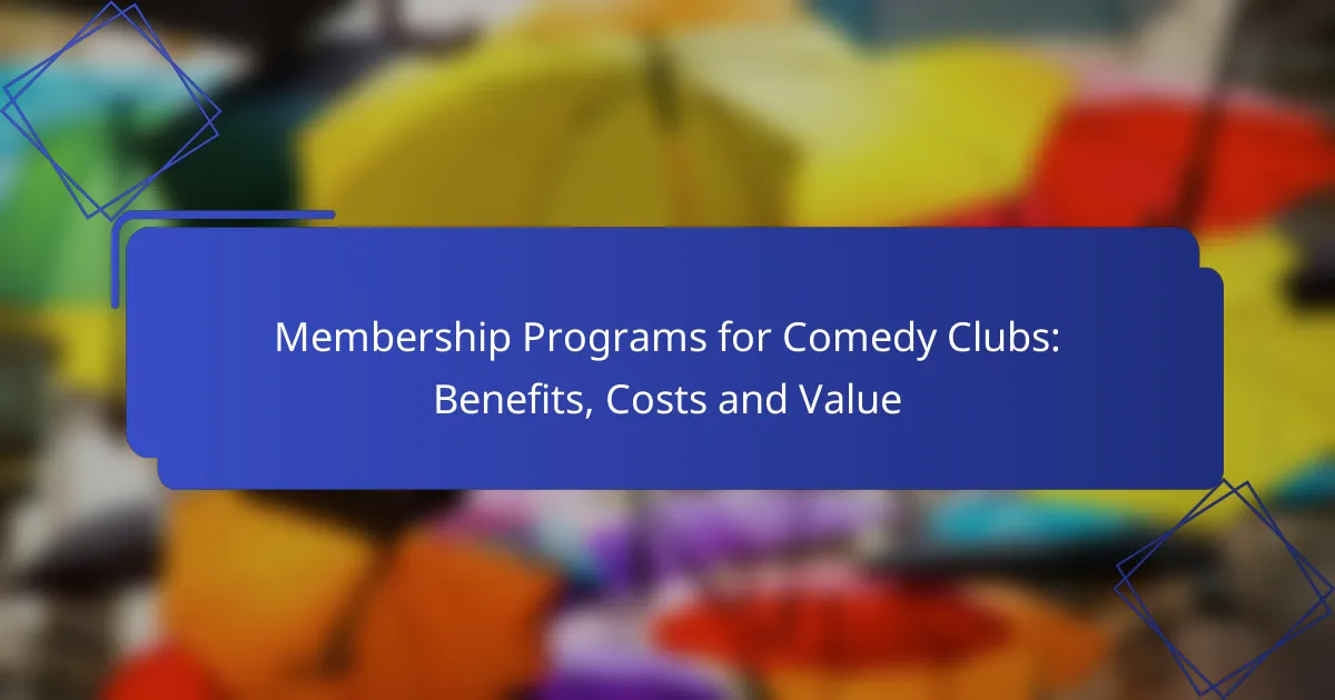 Membership Programs for Comedy Clubs: Benefits, Costs and Value