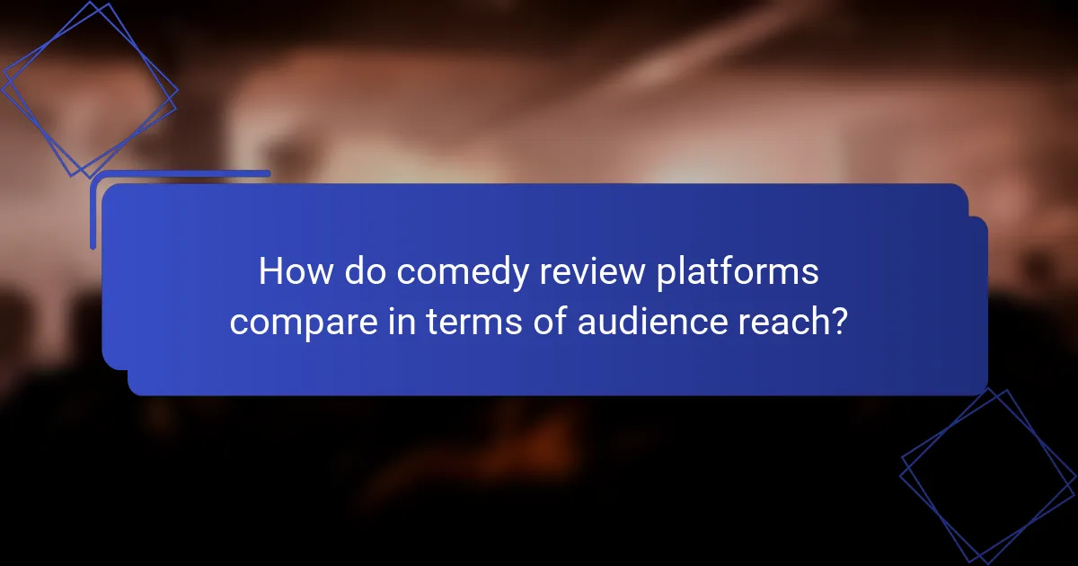 How do comedy review platforms compare in terms of audience reach?