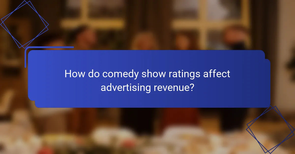 How do comedy show ratings affect advertising revenue?