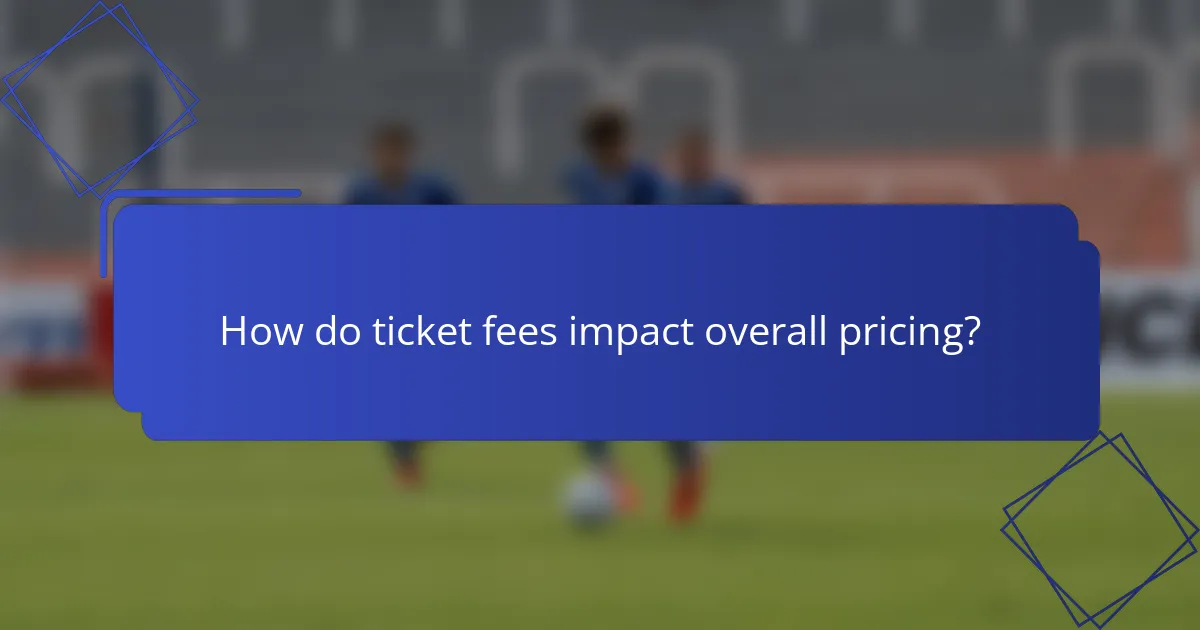 How do ticket fees impact overall pricing?