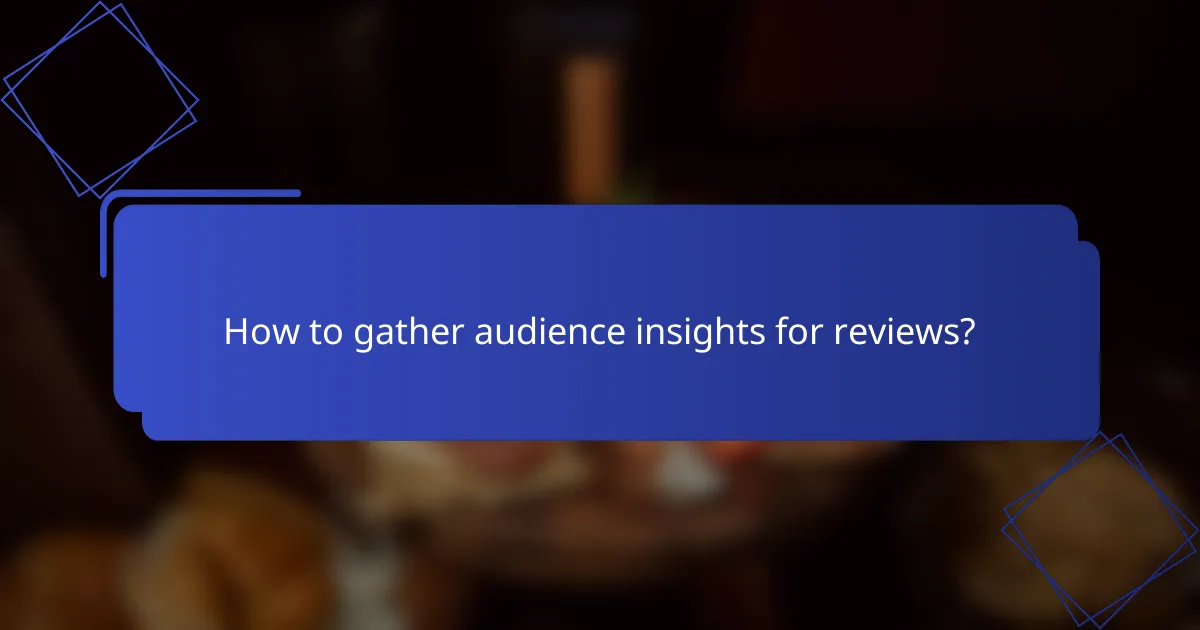 How to gather audience insights for reviews?