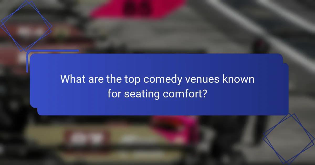 What are the top comedy venues known for seating comfort?