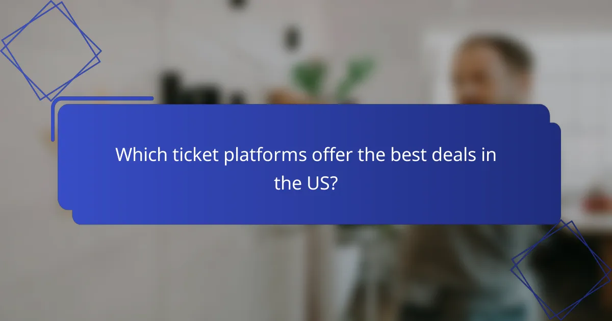 Which ticket platforms offer the best deals in the US?
